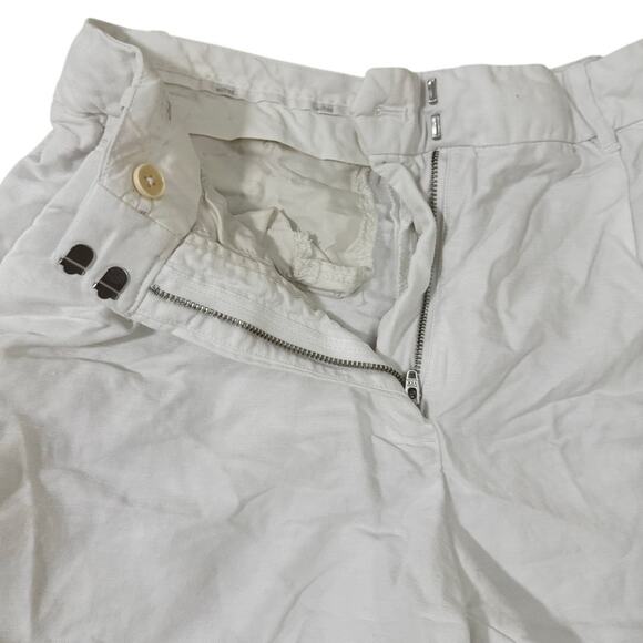 Wilfred Aritzia White Linen Blend Shorts Size 4 High Waist Tencel Casual Summer - Picture 2 of 7